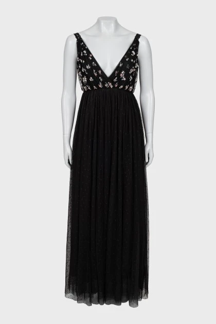 Mesh maxi dress with tag