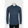Men's blue shirt with pockets