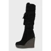 Insulated wedge boots