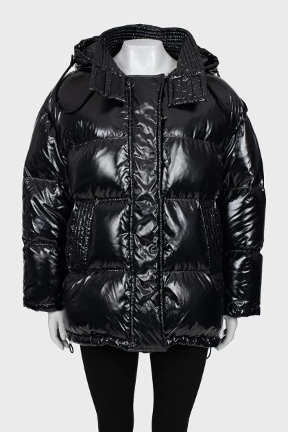 Black oversized down jacket