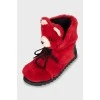 Insulated red boots