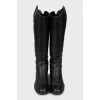 Embossed leather boots