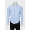 Men's blue shirt with fine print