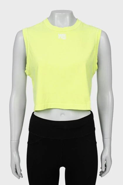 Light green top with brand logo