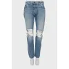 Mid-rise ripped jeans