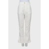 White lace trousers