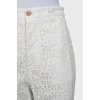 White lace trousers
