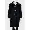 Wool coat with large buttons