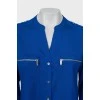 Blue straight fit blouse