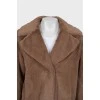Brown eco-fur coat