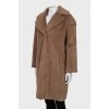 Brown eco-fur coat