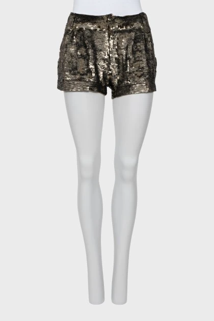 Mini shorts embroidered with sequins