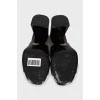 Black patent leather sandals