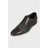 Men's leather shoes with perforation