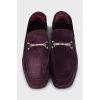 Men's purple suede moccasins