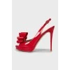 Red patent leather sandals