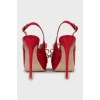 Red patent leather sandals