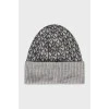Knitted hat with signature print