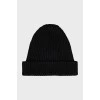 Men's black wool hat