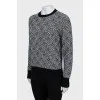 Black and white cashmere sweater