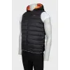 Men's reversible vest with hood