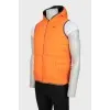 Men's reversible vest with hood