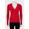 Red wool and silk cardigan