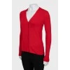 Red wool and silk cardigan