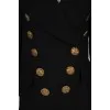 Black coat with gold buttons