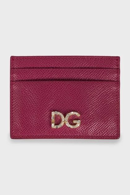 Leather cardholder with company logo
