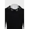 Black blouse with detachable collar