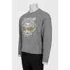 Men's sweatshirt with embroidered print