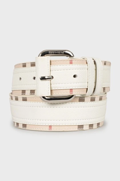 Men's leather belt with print