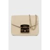 Leather mini bag with chain