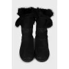 Suede ugg boots with fur