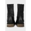 Black suede and leather boots