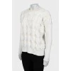 Knitted sweater with ribbed print