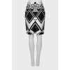 Straight skirt with geometric print