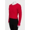 Red cropped sweater