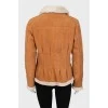 Fitted shearling coat with tag
