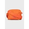 Orange crossbody bag with signature logo