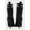 Textile high heel ankle boots