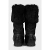 Boots in signature print with fur