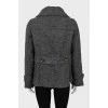 Cropped gray wool coat