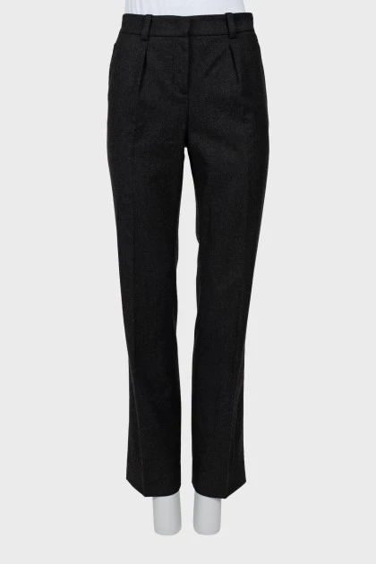 Wool black trousers with arrows