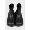 Rubber boots with tag