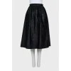 Black printed midi skirt
