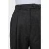 Wool gray straight-leg trousers