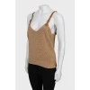 Knitted top with leather straps