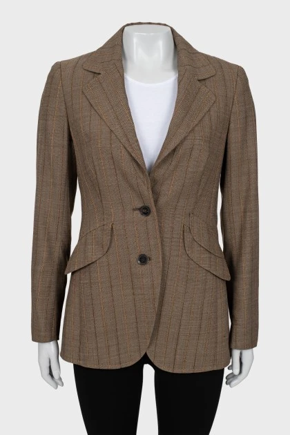 Fitted jacket with stripe print